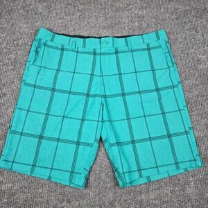 Ocean Pacific OPFlex Mens 44 Turquoise Plaid 4-Way Stretch Shorts‎ OM17603YTB